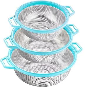 Filet de passoire en métal, nouveau Design, passoire professionnelle de cuisine avec poignées robustes pour rincer la friture à la vapeur ou cuire des légumes - Product Image 4