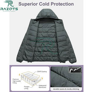 Manteau d'hiver léger et imperméable pour femme avec décoration boutonnée, capuche résistante à l'eau, pliable, élégant - Product Image 3