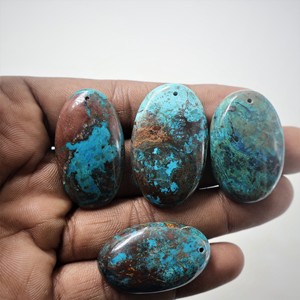 100% Blue Azurite Shattuckite Smooth Mixed Shape Cabochon High Quality Loose Gemstone Jewelry Making Accessories Wholesale Lot - Product Image 3