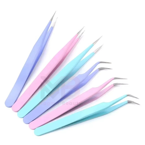 Juego de 6 Pinzas de Acero Inoxidable de Punta Fina Antiestáticas para Extensión de Pestañas con Opción de Logotipo Personalizado, Venta al por Mayor - Product Image 3
