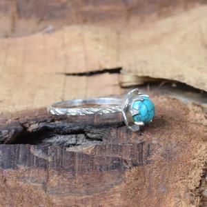 Azul turquesa 925 plata esterlina piedra preciosa diseñador anillo diciembre piedra natal regalo de Navidad joyería - Product Image 3