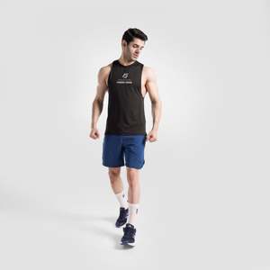<b>Black</b> Men's <b>Tank</b> <b>Tops</b> with Lifting Drop Sleeves - Product Image 4