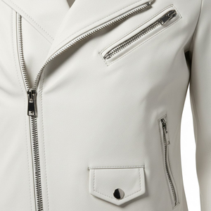 Veste en cuir véritable pour femmes blanches, style moto, veste de course, personnalisée, automne-hiver, vente chaude, qualité supérieure, luxe - Product Image 6