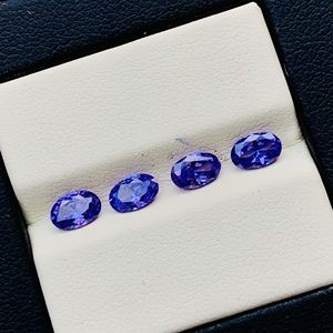 Tanzanite ronde bleue de haute qualité, zircone cubique AAA CZ, pierre précieuse pour la fabrication de bijoux avec matériau en cristal de diamant naturel - Product Image 1