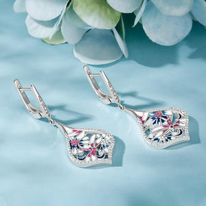 ต่างหูแฟชั่นทรงหยดน้ำเคลือบเงาเงินสเตอร์ลิงรูปแมลงปอ Jeulia Life & Vitality - Product Image 5