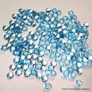 สำหรับพลอยโทแพซสีฟ้าธรรมชาติทรงกลมขนาด3มม. 4มม. พลอยแท้สำหรับทำเครื่องประดับหินหลวม - Product Image 3