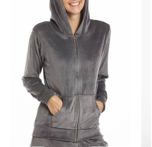 Survêtement personnalisé de haute qualité 100% à rayures en polyester, survêtement ample à fermeture éclair, ensembles de jogging de sport, survêtement en velours, ensemble de 2 pièces en velours - Product Image 6