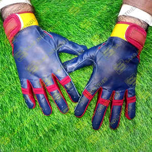 Nuevos guantes de béisbol de tamaño adulto con puño corto Nuevo esquema de color Azul marino Amarillo y granate Combinación de colores Guantes de bateo de béisbol - Product Image 4