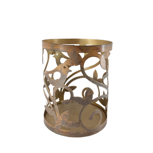 Nouvelle bougie en métal de taille moyenne de forme ronde en couleur dorée pour la maison et le décor de table de mariage personnalisé - Product Image 1