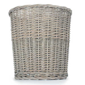 Wicker Grey <b>Wash</b> Round Waste <b>Bin</b> 80L Steel Stainless Structure Standing for Indoor Home Storage 360L Capacity for Outdoor Use - Product Image 3