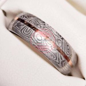 <b>Stainless</b> Damascus <b>Steel</b> <b>Ring</b> Hand Forged Damascus <b>Steel</b> <b>Rings</b> - Product Image 6