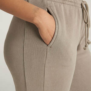 กางเกงวอร์มผู้หญิงผ้าฟลีซจ็อกเกอร์, กางเกงออกกำลังกายเอวสูงผ้าฝ้ายมีกระเป๋า - Product Image 2