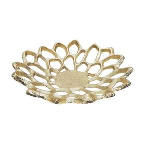 Style luxueux maison décorative décor de Table Rectangle métal poli poignée plateau nourriture fête aluminium plateau de service - Product Image 1