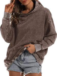 Sudadera con Capucha Estilo Vintage Lavada al Ácido para Mujer, Impresión Personalizada, Algodón, Talla Grande, 2026 - Product Image 3