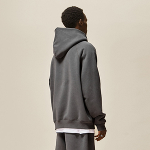 Ensemble de survêtement pour homme avec sweat à capuche zippé et pantalon de survêtement, couleur unie personnalisée, broderie, délavage à l'acide, effet délavé par le soleil, coupe évasée - Product Image 2