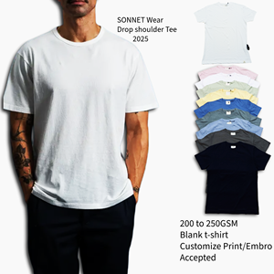 Custom <b>Blank</b> Pure Cotton heavy <b>weight</b> 180GSM to 250GSM Street Wear Oversize Drop Shoulder Men's T-shirt Loose fit - Product Image 4