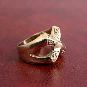 Bague en laiton faite à la main Infinity en forme de X, plaquée or 18 carats, style gothique, pour homme, vente en gros - Product Image 2