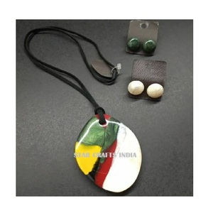 Colgante de piedra de resina con estilo vintage, accesorios de declaración, collar decorativo para mujer, joyería para llevar fiesta de compromiso - Product Image 3