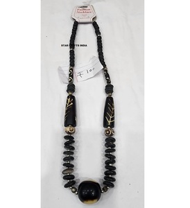 Bijoux indiens en bois élégants faits à la main colliers en bois personnalisés pour filles femmes collier de perles bijoux en gros - Product Image 2