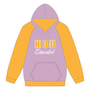 Sudadera con Capucha de Manga Raglán Color Lavanda, Estilo HBCU, Bordado Chenille, Ropa de Hermandad Griega Divine Nine, Logotipo Personalizado, Sudadera de Moda - Product Image 2