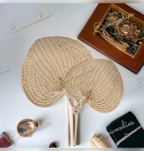 Abanico de mano de bambú vintage, tejido largo multicolor, forma ovalada, tejido tradicional hecho a mano para Bodas de verano y regalos de baile - Product Image 4