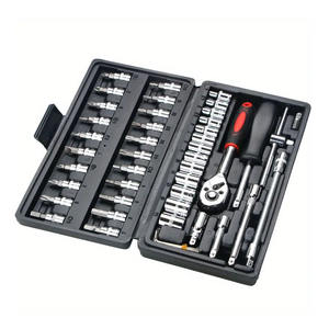 Myrva 46-Piece Chrome Vanadium Steel <b>Tool</b> <b>Set</b> With Ratchet Wrenches And 1/4 In Socket Drive For Home Maintenance In Hard Case - Product Image 1