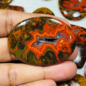 AAA Grade Natural Seam Agate Smooth <b>Healing</b> <b>Crystal</b> High Quality Loose Gemstone Pendant Jewelry Accessories 20-40mm Wholesale - Product Image 4