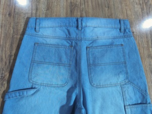 Y2K Vintage hommes foncé Denim Shorts Baggy Streetwear droit bleu jean étoile imprimé bouton poche Hip Hop Style pour l'été - Product Image 5