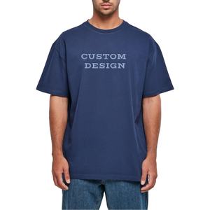 Venta al por mayor OEM personalizado hombres camisetas 100% algodón 230g peso pesado manga corta Casual Loose Fit diseño en blanco camiseta para hombres - Product Image 2