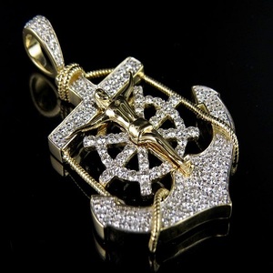 Best Quality High Demand 925 <b>Silver</b> <b>Pendant</b> with Moissanite Round Diamond Rose Gold Plated Fine Jewelry Hip Hop Style - Product Image 1
