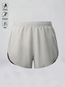 Custom Polyester Quick Dry Men's Light Gray Polyester Quick Dry Running <b>Shorts</b> Elastic Waist Solid Color Casual Sport <b>Short</b> - Product Image 3