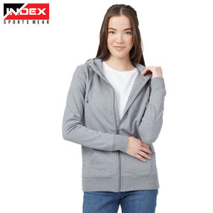 Veste de jogging Gym et extérieur avec logo personnalisé pour femmes 100% coton automne hiver sweat à capuche polaire garder au chaud pour le yoga - Product Image 3