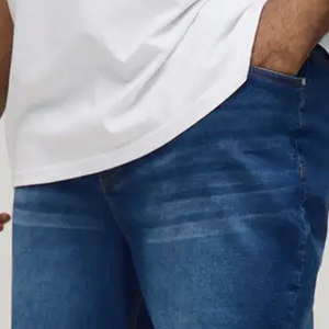 Relaxed Fit <b>Cheap</b> Rate Skinny Stretch Denim <b>Shorts</b> For Men Cotton Material Adjustable And Breathable Casual Wear Button Closure - Product Image 3