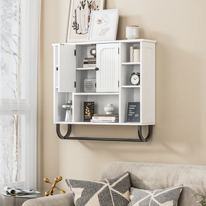 Gewirtz Modern Farmhouse-Inspirado 31,5 \ "Gabinete de pared de baño Marco de metal negro Tocador montado en la pared para baño producto de inodoro - Product Image 4