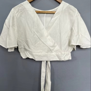 เสื้อผ้าวินเทจของผู้หญิงแขนสั้นซักได้สำหรับผู้หญิงเสื้อผ้าลำลองตัวยาวสไตล์ตะวันตกคุณภาพเยี่ยม - Product Image 1