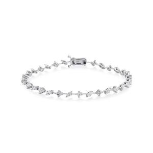 Unisex Trendy Tennis <b>Bracelet</b> Multi-Shape Evergreen Design Moissanite Rhodium Plated 925 <b>Silver</b> Wholesale Supply Weddings - Product Image 1