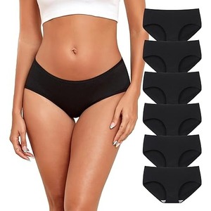 Braguitas clásicas de cobertura total para mujer, ropa interior suave, paquete de 95% algodón peinado, 5% elastano, antibacterianas, transpirables, de secado rápido - Product Image 1