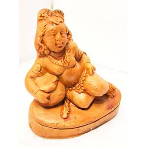 Small Brown Terracotta <b>Clay</b> Lord Krishna Gopal Statue Murlidhar/Krishn Kanhiya Idol <b>Sculpture</b> - Product Image 4