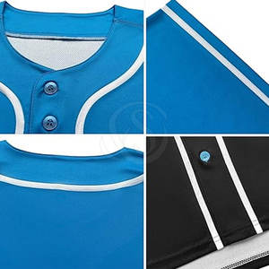 Camiseta de Béisbol de Diseño Personalizado, Estilo Superior, Superventas, Media Manga, con Botones, Ropa Deportiva, 100% Poliéster, Secado Rápido, Transpirable - Product Image 4