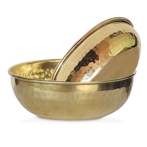 Bol de service traditionnel en laiton bol en métal fabriqué à la main pour table à manger cuisine DECORr et but cadeau - Product Image 1