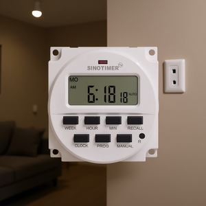 SINOTIMER TM618N-2 220V สวิตช์อิเล็กทรอนิกส์อัจฉริยะสำหรับบ้านแบบตั้งโปรแกรมรายสัปดาห์ได้ - Product Image 3