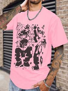 T-shirts graphiques pour hommes, surdimensionnés, créatifs, graffiti, manches courtes, décontractés, été, streetwear, rappeur, Y2k, hauts, t-shirt - Product Image 5