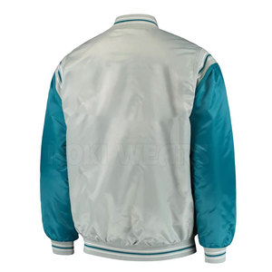 Unique Design Contrast Color Satin Letterman Winter Jacket High Quality Satin Letterman Jacket - Product Image 3