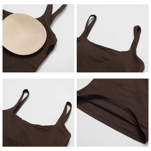 Soutien-gorge de sport pour femme, débardeur de yoga à col carré, haut de sport respirant pour la course à pied, veste décontractée pour femme, haut d'entraînement confortable - Product Image 3