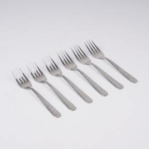 Collection fourche argentée à poignée texturée créée pour les réceptions de mariage buffet se propage à la maison hôtels à manger et service d'événements - Product Image 4