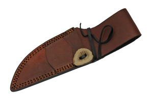 Couteau de chasse en acier inoxydable personnalisable fait à la main avec gaine en cuir marron fichier de travail colonne vertébrale bricolage OEM lame vierge personnalisable - Product Image 6