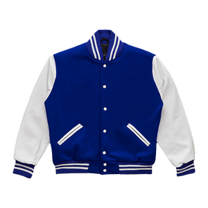 Chaqueta Varsity de cuero para hombres con cualquier personalización Parche bordado Zip Up Bomber Style Ribbed Cuff Streetwear - Product Image 1