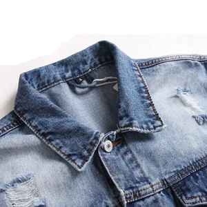 Vestes en jean 100% coton personnalisées 2024 Hommes Casual Couleur unie Poche Veste pour hommes Style Printemps Haute qualité Vêtements pour hommes - Product Image 3