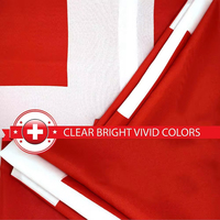 Drapeau Suisse 3x5 pieds en polyester durable, rouge avec croix blanche, pour événements sportifs et promotionnels en extérieur, avec mât en aluminium, style à suspendre