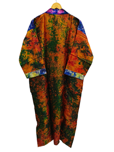 Seda Tie Dye Kimono Sari Robe Vestido de novia Vestido de maternidad Regalo Robe Beach Party Wear Indian Printed Silk Sari Kimono, - Product Image 5
